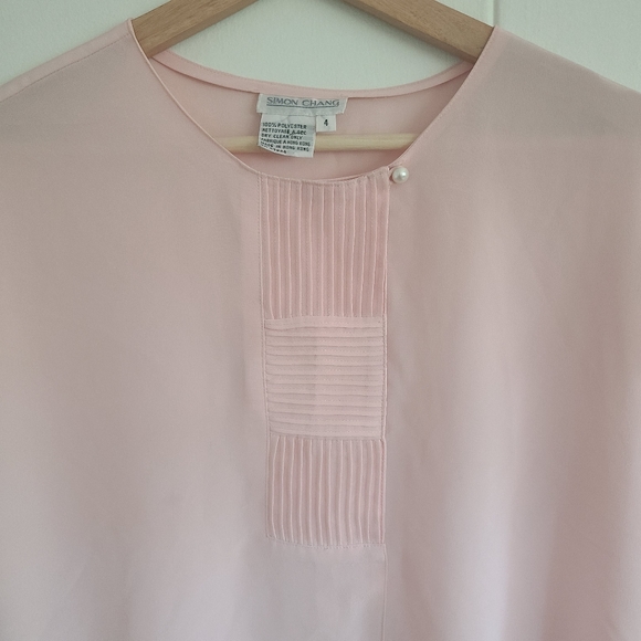 VNTG Simon Chang / Sheer Rose Blouse - Picture 3 of 7